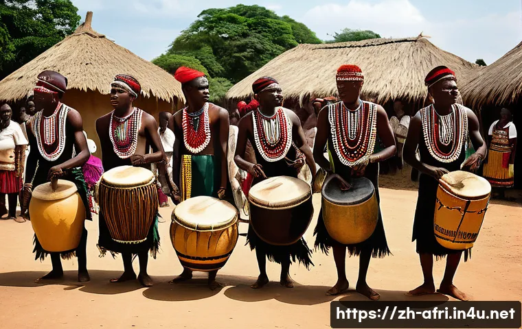 중앙아프리카 공화국 전통 춤 - **Prompt 1: "A captivating Central African Republic coming-of-age ceremony dance. Young, energetic d...